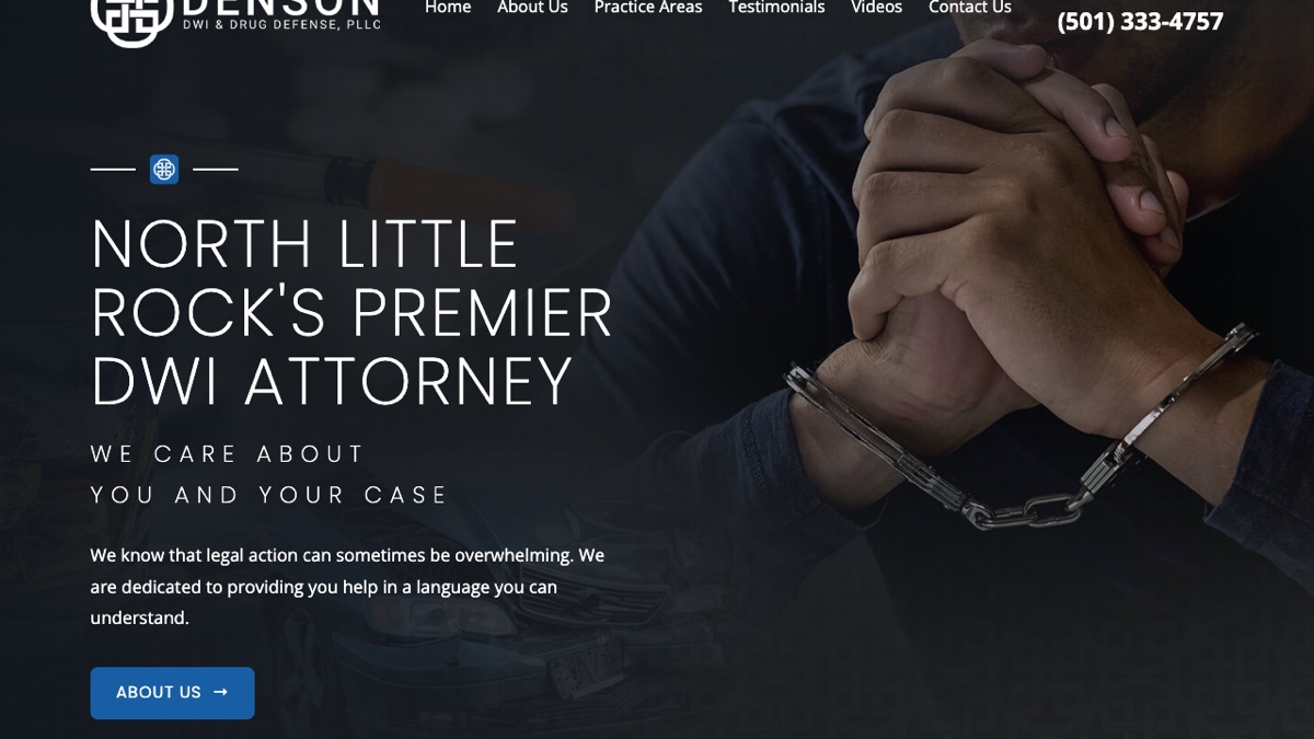 Denson DWI  Drug Defense, PLLC website homepage — built by WebJIVE