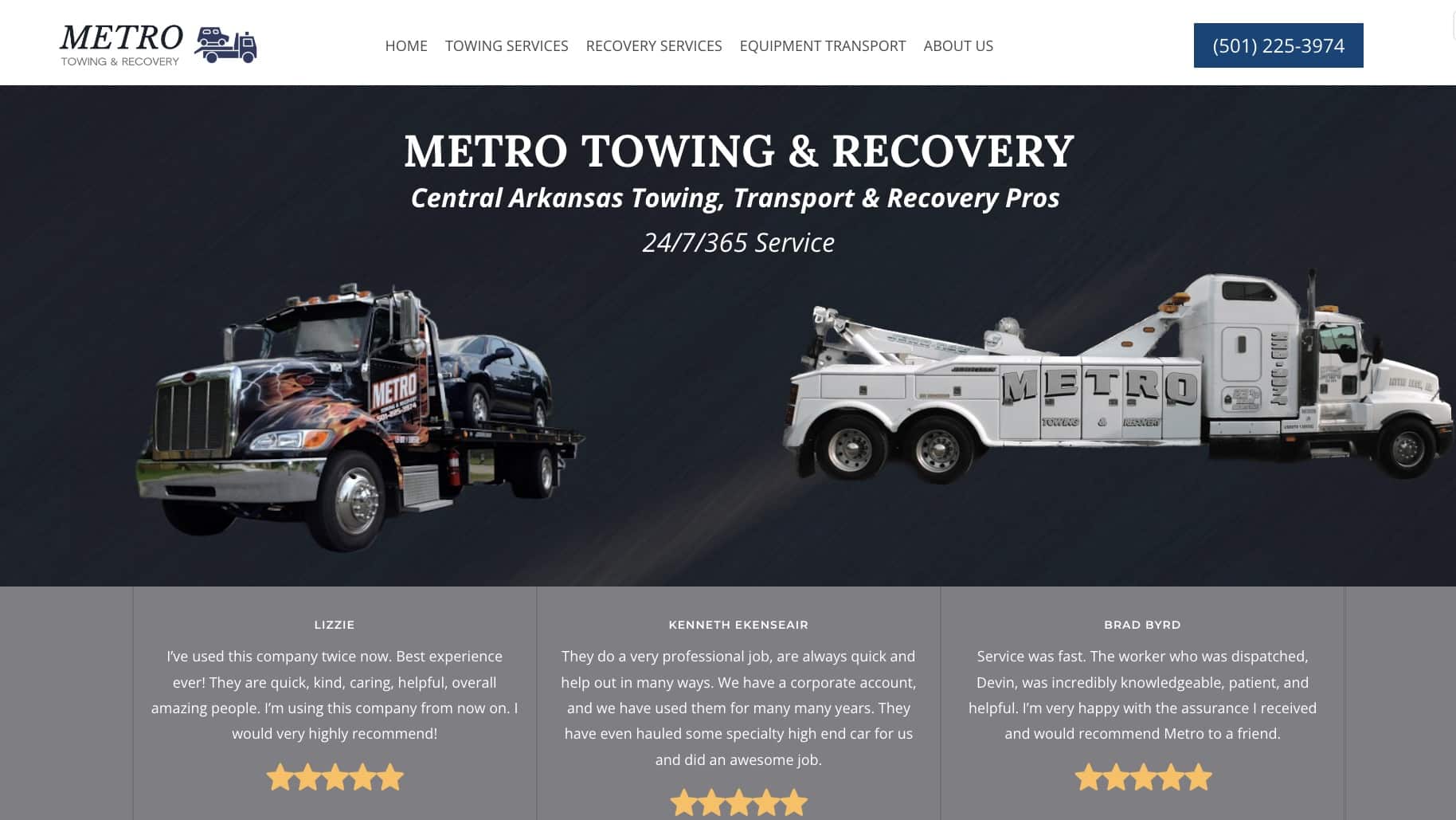Metro Towing and Recovery Website Redesign and SEO Project Case Study